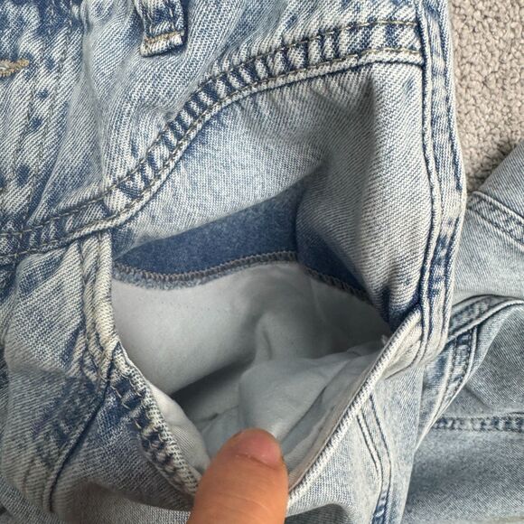 Free People Acid Wash High Rise Tapered Leg Mom Denim Jeans Womens 24 Button Fly - Picture 3 of 16